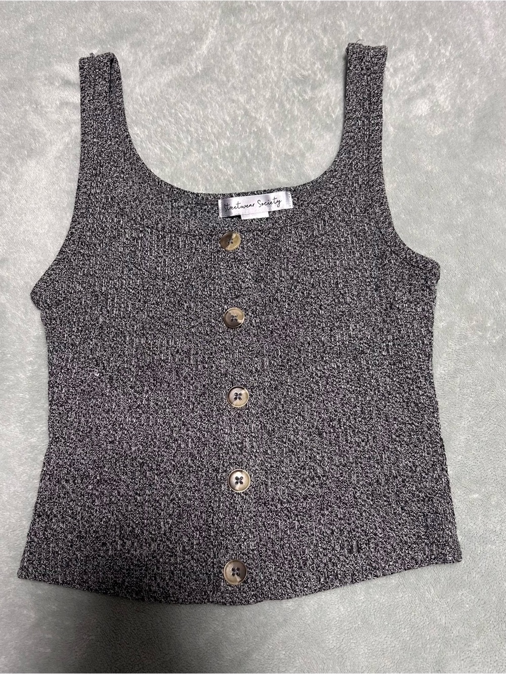 Size small Salt and pepper Tank Button-Front Knit Top